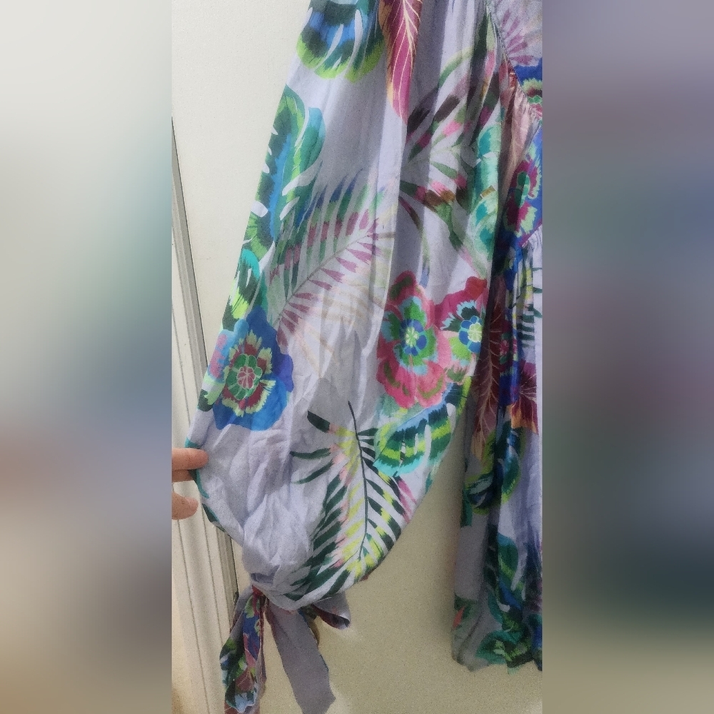 Miss June Paris Floral Long Sleeve Dress, Size Small, 100 % Modal - Picture 5 of 11